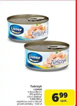 Carrefour Tuńczyk w kawałkach sosie własnym Lisner oferta