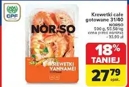 Carrefour Krewetki gotowane vannamei Norso oferta