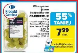 Carrefour Winogrona białe bezpestkowe Carrefour Targ Świeżości oferta