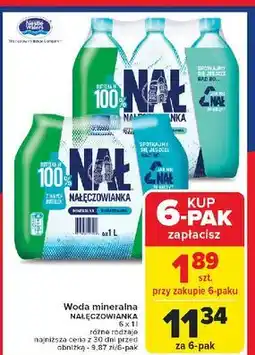 Carrefour Woda delikatnie gazowana Nałęczowianka oferta