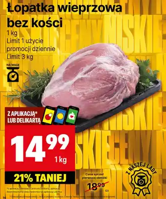 Delikatesy Centrum Łopatka bez kości Limit oferta