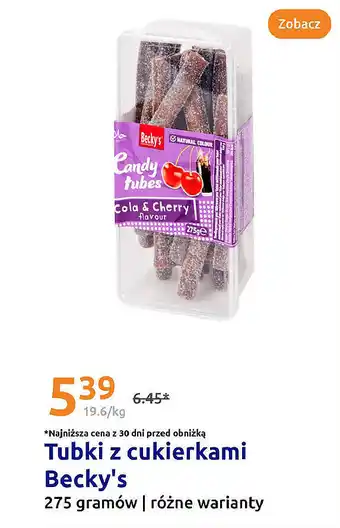 Action Tubki z cukierkami Becky's oferta