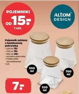 Netto Pojemnik szklany z bambusową pokrywką 950 ml Altom Design oferta