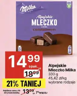 Delikatesy Centrum Czekoladowe Alpejskie Mleczko Milka 330g oferta