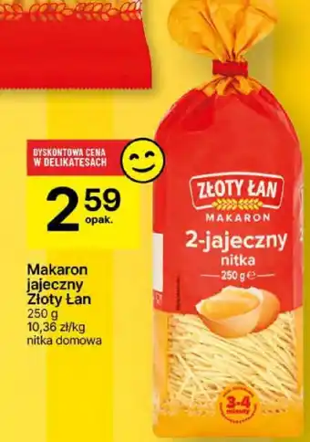 Delikatesy Centrum Makaron jajeczny Złoty Łan 250g oferta