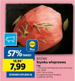 Lidl Szynka wieprzowa Rzeźnik codzienna dostawa oferta