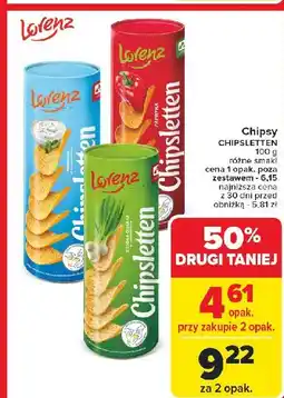 Carrefour Market Chipsy zielona cebulka ze szczypiorkiem Lorenz chipsletten oferta
