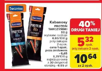 Carrefour Market Kabanosy z szynki Tarczyński protein oferta