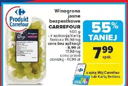 Carrefour Market Winogrona białe bezpestkowe Carrefour targ świeżości oferta