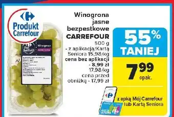 Carrefour Market Winogrona białe bezpestkowe Carrefour targ świeżości oferta