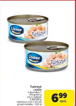 Carrefour Tuńczyk w kawałkach w sosie własnym Lisner oferta