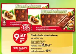 Żabka Czekolada Nussbeisser mleczna z całymi orzechami laskowymi 100g oferta