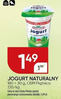 Chata Polska Jogurt naturalny 180 g OŚM Piątnica oferta