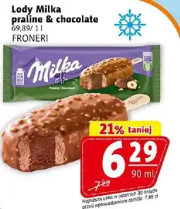 Prim Market Lody Milka praline & chocolate 90 ml Froneri oferta
