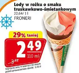 Prim Market Lody w rożku o smaku truskawkowo-śmietankowym 110 ml Froneri oferta