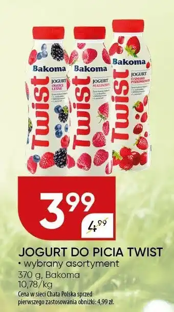 Chata Polska Jogurt do picia twist 370 g Bakoma oferta