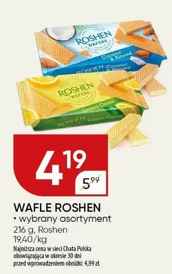 Chata Polska Wafle Roshen 216g oferta