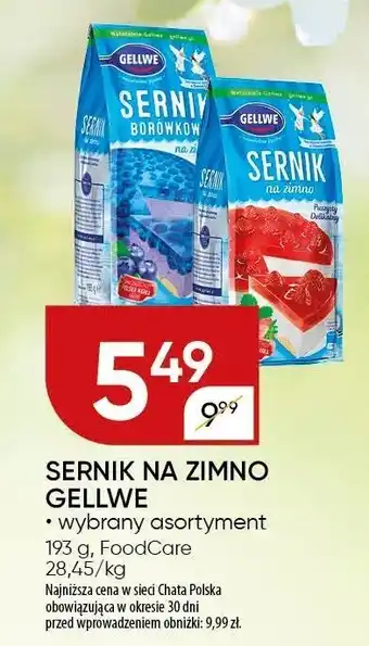 Chata Polska Sernik na zimno Gellwe FoodCare oferta