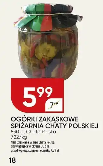 Chata Polska Ogórki zakąskowe Spiżarnia Chaty Polskiej 830g Chata Polska oferta