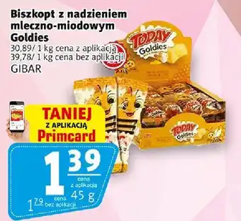 Prim Market Biszkopt z nadzieniem mleczno-miodowym Goldies 45g GIBAR oferta