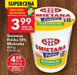 Lewiatan Śmietana Polska 18% Mlekovita 400g oferta