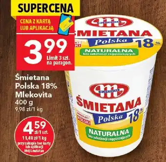 Lewiatan Śmietana Polska 18% Mlekovita 400g oferta