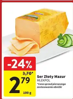 Intermarche Ser Żółty Mazur Mlekpol 100g oferta