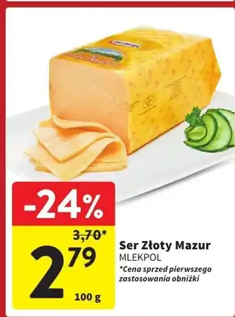 Intermarche Ser Żółty Mazur Mlekpol 100g oferta