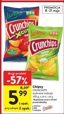 Intermarche Chipsy Crunchips paprykowe 140g Lorenz oferta