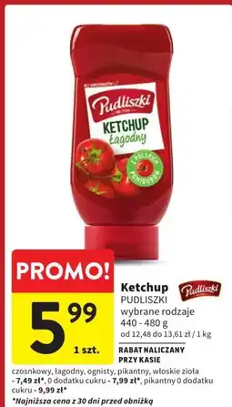 Intermarche Ketchup Pudliszki łagodny 440-480g oferta