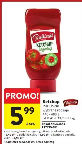 Intermarche Ketchup Pudliszki łagodny 440-480g oferta