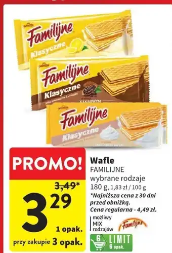 Intermarche Wafle Familijne klasyczne 180g oferta