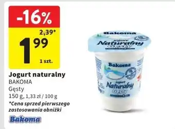 Intermarche Jogurt naturalny BAKOMA Gęsty 150g oferta