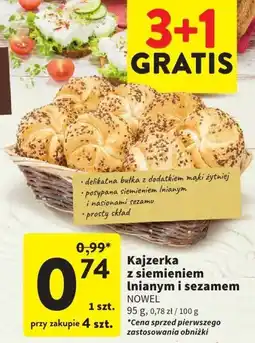 Intermarche Kajzerka z siemieniem lnianym i sezamem 95g NOWEL oferta