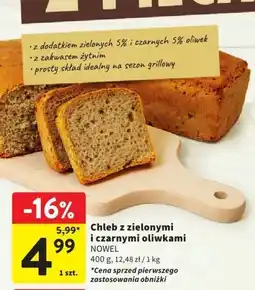 Intermarche Chleb z zielonymi i czarnymi oliwkami 400g NOWEL oferta