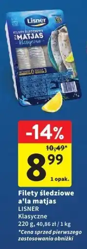 Intermarche Filety śledziowe a'la matjas LISNER klasyczne 220g oferta