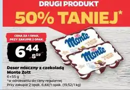 Netto Deser mleczno-czekoladowy z orzechami Zott Monte oferta