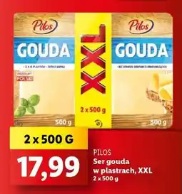Lidl PILOS Ser gouda w plastrach, XXL oferta