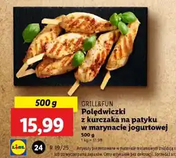 Lidl GRILL&FUN Polędwiczki z kurczaka na patyku w marynacie jogurtowej oferta