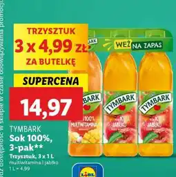 Lidl TYMBARK Sok 100%, 3-pak oferta