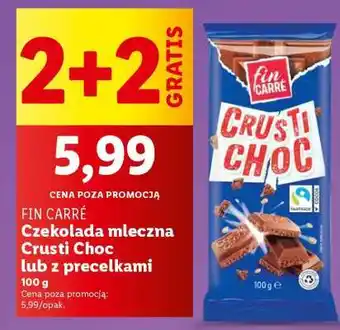 Lidl FIN CARRÉ Czekolada mleczna Crusti Choc lub z precelkami oferta