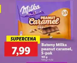Lidl Baton Milka peanut caramel, 5-pak oferta