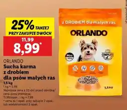 Lidl ORLANDO Sucha karma z drobiem dla psów małych ras oferta