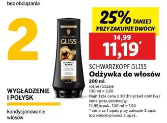 Lidl SCHWARZKOPF GLISS Odżywka do włosów oferta