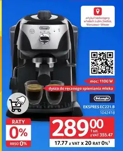 Selgros Ekspres do kawy DeLonghi oferta