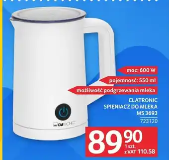 Selgros Spieniacz do mleka Clatronic oferta