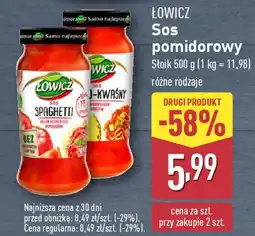 ALDI ŁOWICZ Sos pomidorowy oferta