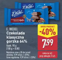 ALDI E. WEDEL Czekolada klasyczna gorzka 64% oferta
