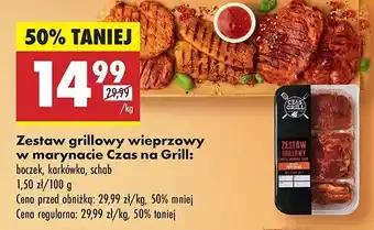 Biedronka Zestaw grillowy: boczek karkówka schab Czas na grill oferta