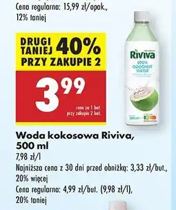 Biedronka Woda kokosowa Riviva oferta